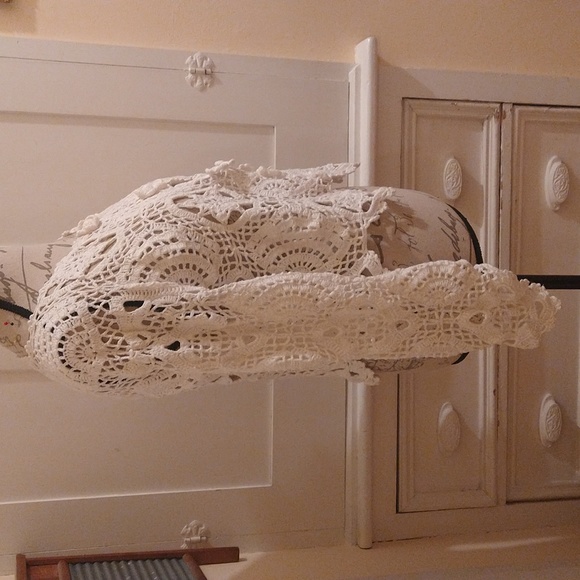 One Step Up loosely crocheted white sweater Sz OS - Picture 4 of 10